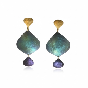 Χειροποίητα σκουλαρίκια τιτάνιο και ασήμι 925 επιχρυσωμένο