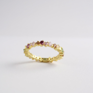 Δαχτυλίδι eternity σε ασήμι 925 με χρωματιστές πέτρες