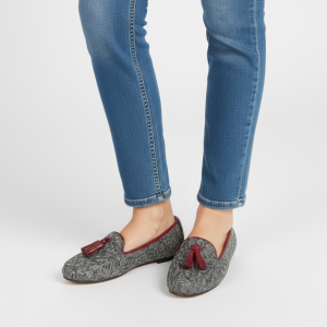 Χειροποίητα δερμάτινα μοκασίνια σε τουίντ