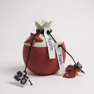 Χειροποίητο κεραμικό ρόδι με ευχές