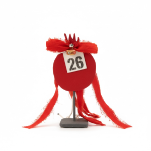 Χειροποίητο κεραμικό ρόδι σε μεταλλική βάση