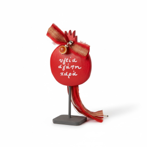 Χειροποίητο κεραμικό ρόδι σε μεταλλική βάση