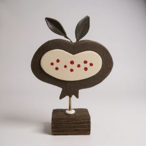 Χειροποίητο Κεραμικό ρόδι σε βάση