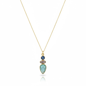 Χειροποίητο μενταγιόν με τρεις ημιπολύτιμες πέτρες