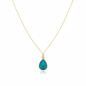 Χειροποίητο μενταγιόν σταγόνα τυρκουαζ